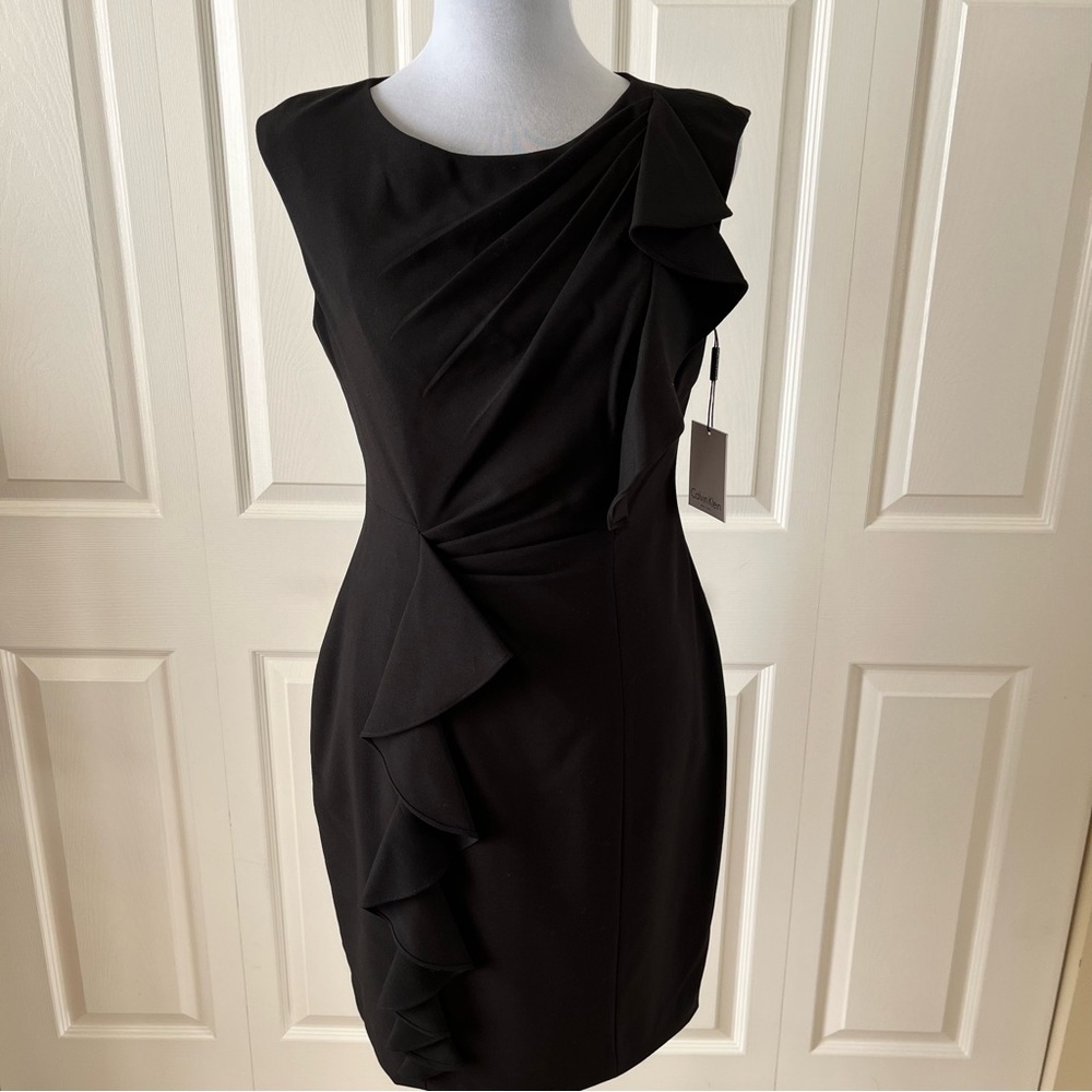 Calvin Klein Black Ruffle Mini Dress - Picture 4 of 4